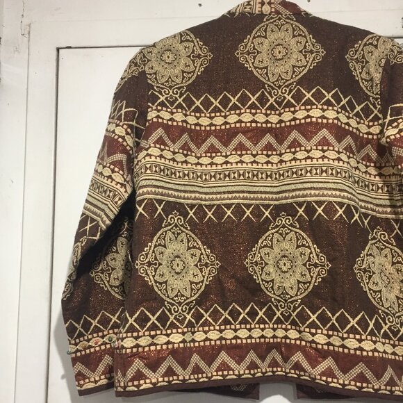 VINTAGE FLASHBACK PATTERN EMBELLISHED JACKETS SIZE S - Picture 8 of 9